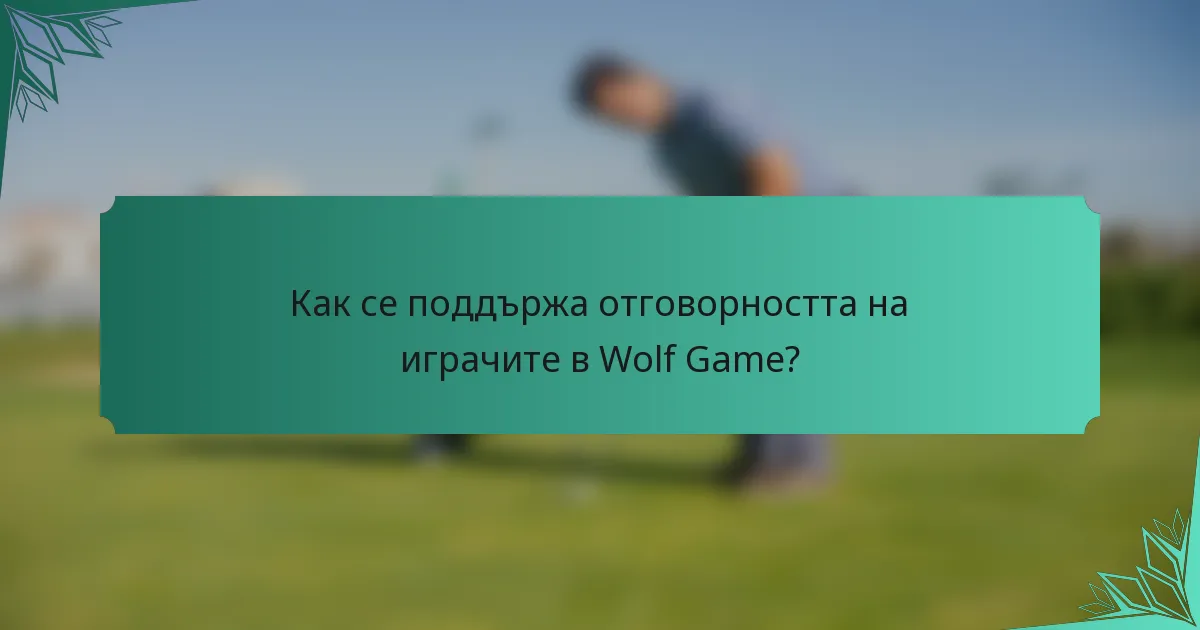 Как се поддържа отговорността на играчите в Wolf Game?