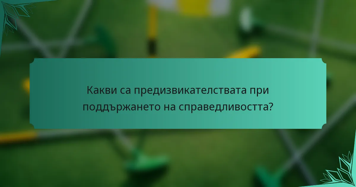 Какви са предизвикателствата при поддържането на справедливостта?