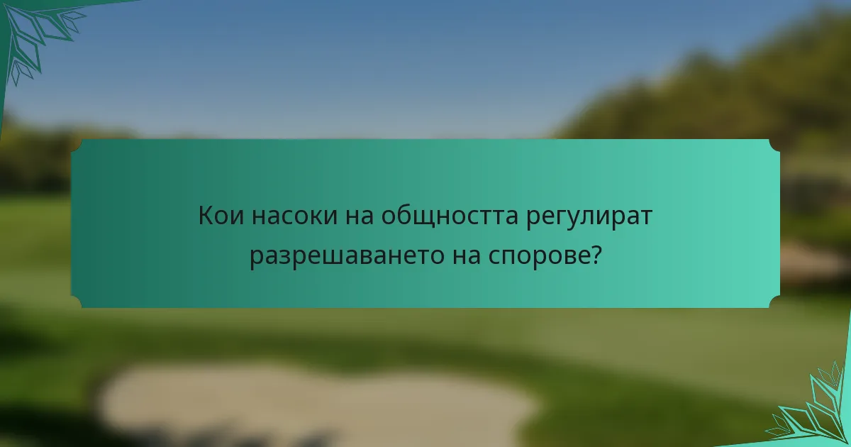 Кои насоки на общността регулират разрешаването на спорове?